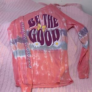 Simply Southern Long Sleeve Shirt - Pink and Purple Tie-Dye NWOT